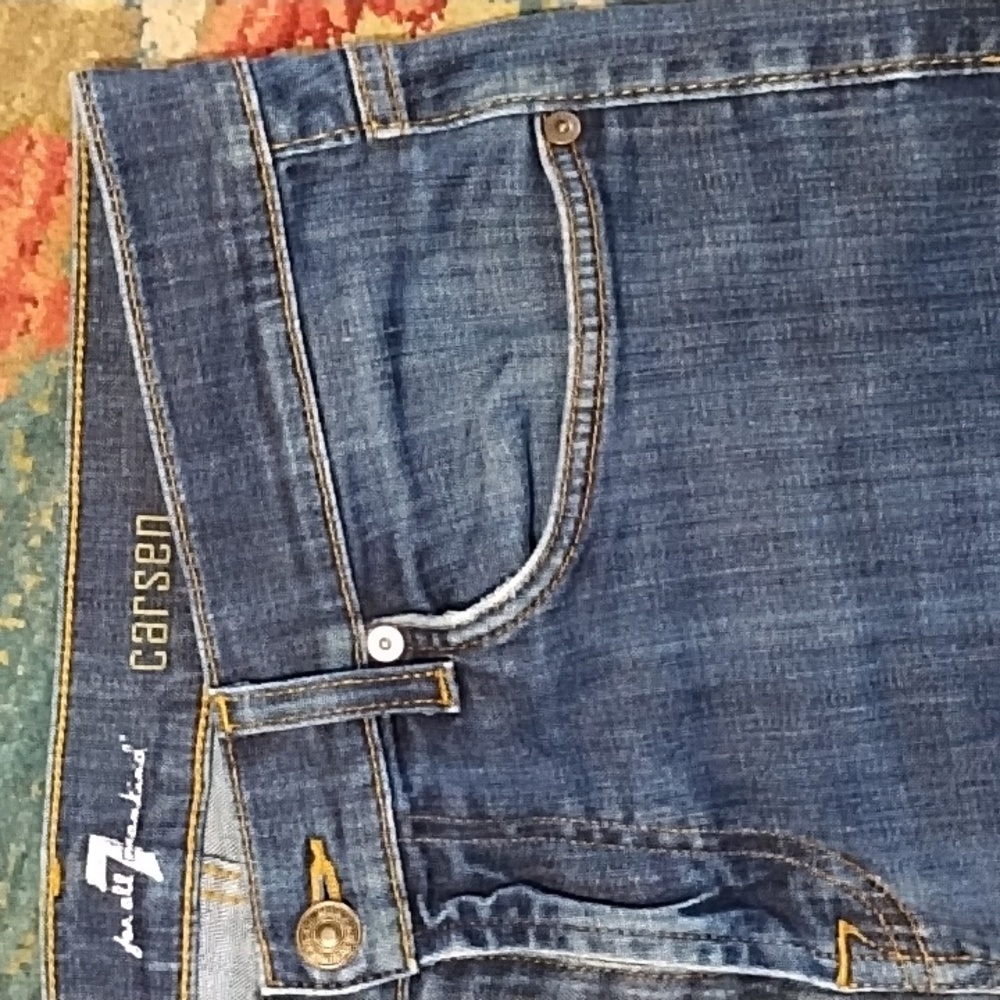 Men's 7ForAllMankind Carson Dark Wash Straight Leg Jeans, W34"/L32" - Picture 4 of 9